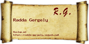 Radda Gergely névjegykártya